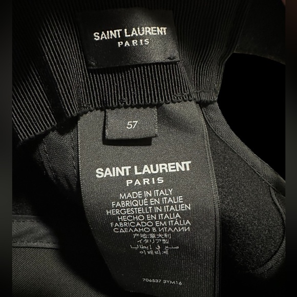 SAINT LAURENT Embellished Wool-Blend Felt Baseball Cap EUC W/ COA - Picture 5 of 16